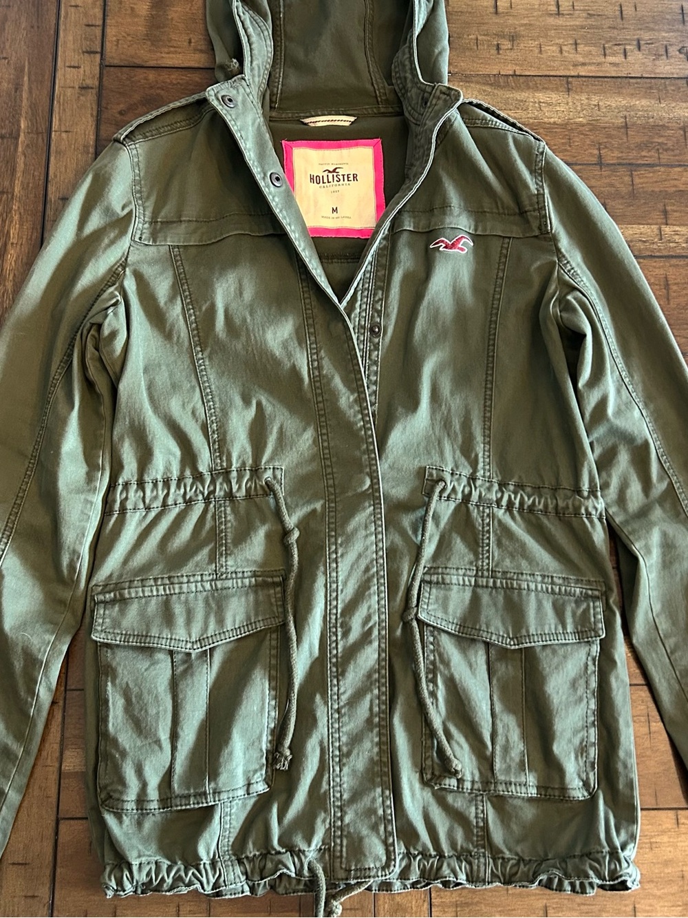Hollister Olive Green Hooded Utility Jacket